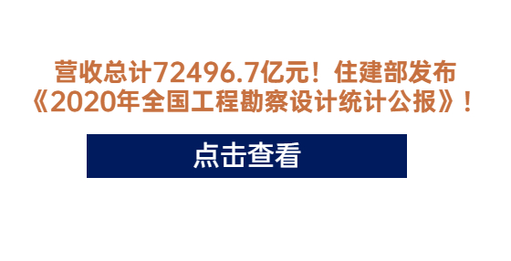 營(yíng)收總計(jì)72496.7億元！住建部發(fā)布《2020年全國(guó)工程勘察設(shè)計(jì)統(tǒng)計(jì)公報(bào)》！