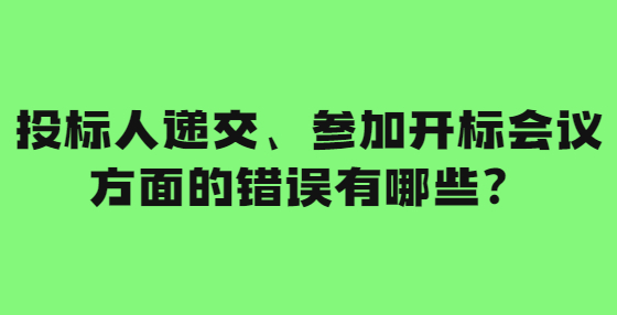 投標(biāo)人遞交、參加開標(biāo)會(huì)議方面的錯(cuò)誤有哪些？