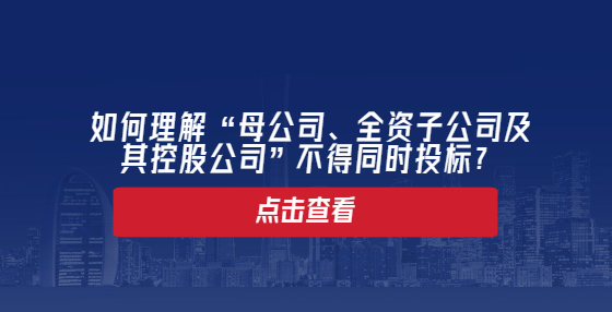 如何理解“母公司、全資子公司及其控股公司”不得同時(shí)投標(biāo)？