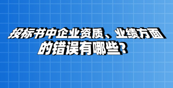 投標書中企業(yè)資質、業(yè)績方面的錯誤有哪些？