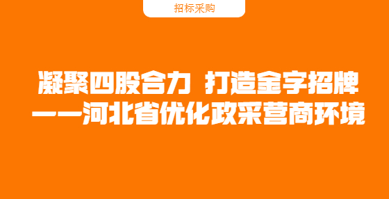 凝聚四股合力 打造金字招牌——河北省優(yōu)化政采營商環(huán)境