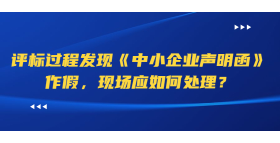 評(píng)標(biāo)過(guò)程發(fā)現(xiàn)《中小企業(yè)聲明函》作假，現(xiàn)場(chǎng)應(yīng)如何處理？