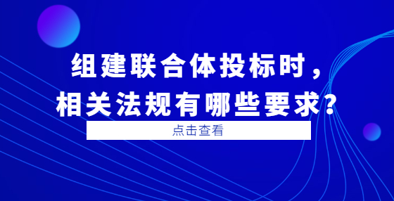 組建聯(lián)合體投標時，相關(guān)法規(guī)有哪些要求？