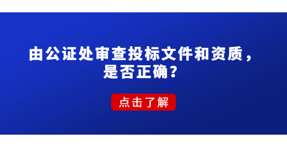 由公證處審查投標文件和資質，是否正確？