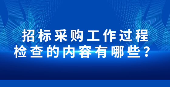 招標(biāo)采購工作過程檢查的內(nèi)容有哪些？