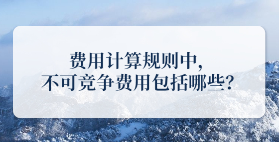 費(fèi)用計算規(guī)則中，不可競爭費(fèi)用包括哪些？