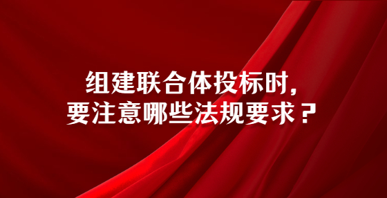  組建聯(lián)合體投標(biāo)時(shí)，要注意哪些法規(guī)要求？