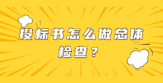 投標書怎么做總體檢查？