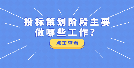 投標(biāo)策劃階段主要做哪些工作？