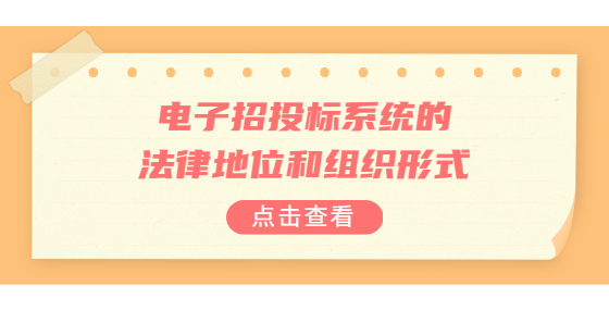 電子招投標系統(tǒng)的法律地位和組織形式