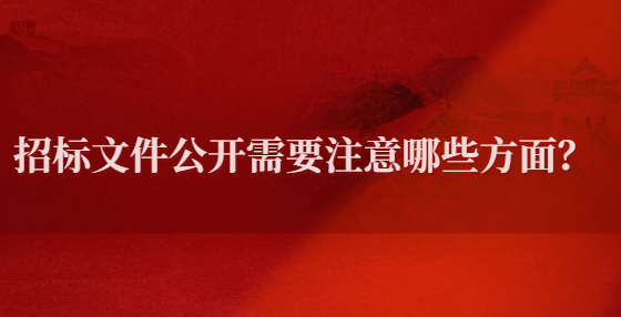 招標(biāo)文件公開需要注意哪些方面？