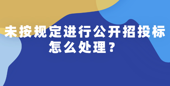 未按規(guī)定進(jìn)行公開招投標(biāo)怎么處理？