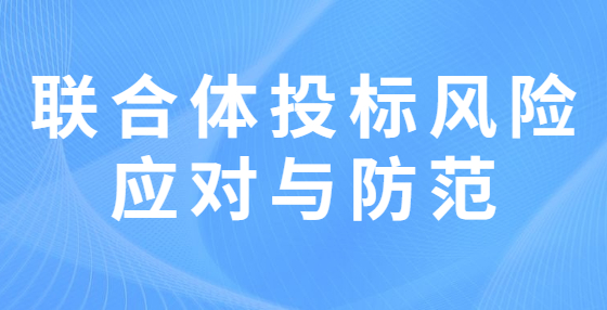 聯(lián)合體投標(biāo)風(fēng)險應(yīng)對與防范