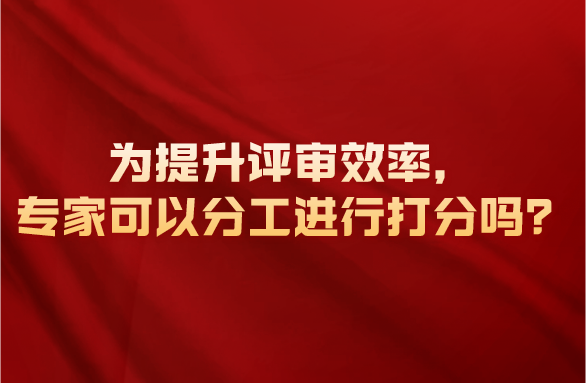 為提升評審效率，專家可以分工進(jìn)行打分嗎？