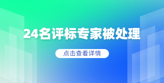 行賄受賄、不認真核實……24名評標專家被處理