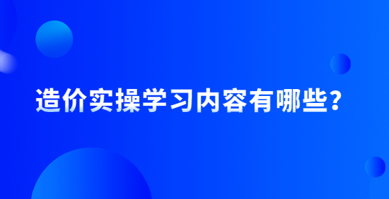 造價實操學(xué)習(xí)內(nèi)容有哪些？