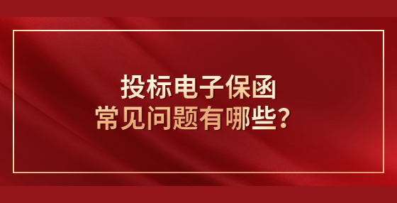 投標(biāo)電子保函常見問題有哪些？