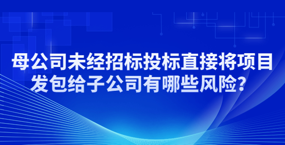 母公司未經(jīng)招標(biāo)投標(biāo)直接將項(xiàng)目發(fā)包給子公司有哪些風(fēng)險(xiǎn)？