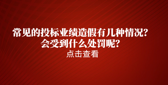 常見的投標(biāo)業(yè)績造假有幾種情況？會受到什么處罰呢？