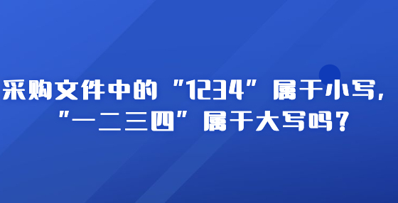 采購文件中的“1234”屬于小寫，“一二三四”屬于大寫嗎？