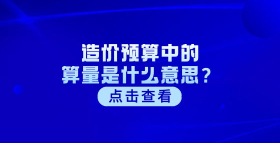 造價預(yù)算中的算量是什么意思？