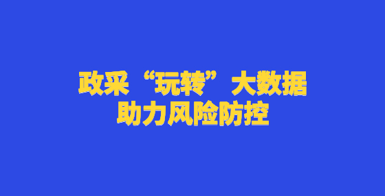 政采“玩轉(zhuǎn)”大數(shù)據(jù) 助力風(fēng)險防控