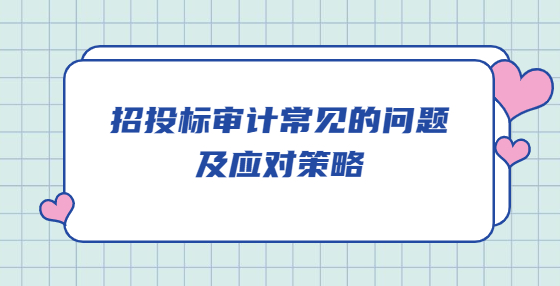 招投標審計常見的問題及應對策略