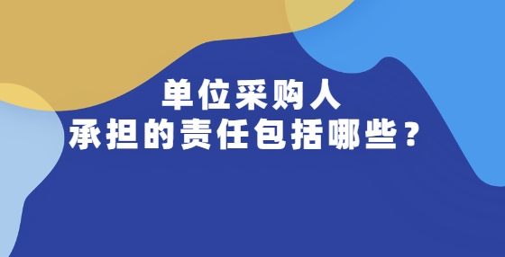 單位采購人承擔的責任包括哪些？