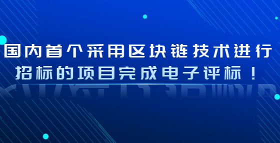 國(guó)內(nèi)首個(gè)采用區(qū)塊鏈技術(shù)進(jìn)行招標(biāo)的項(xiàng)目完成電子評(píng)標(biāo)！