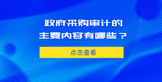 政府采購審計的主要內容有哪些？