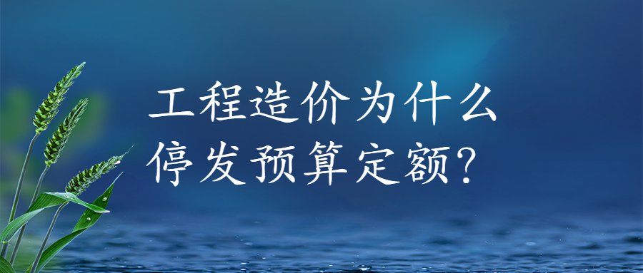 工程造價(jià)為什么停發(fā)預(yù)算定額？