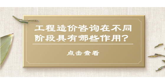 工程造價(jià)咨詢?cè)诓煌A段具有哪些作用？