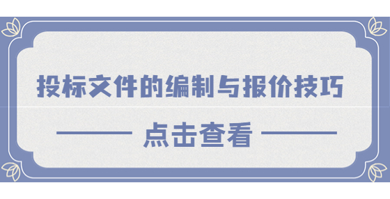 投標文件的編制與報價技巧