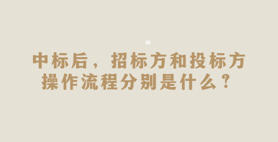 中標(biāo)后，招標(biāo)方和投標(biāo)方操作流程分別是什么？