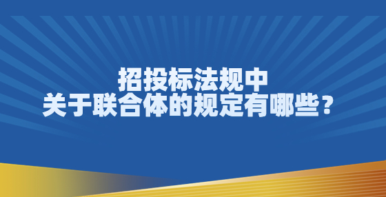 招投標法規(guī)中關(guān)于聯(lián)合體的規(guī)定有哪些？