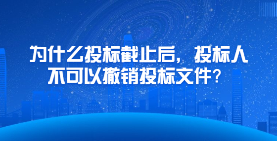 為什么投標(biāo)截止后，投標(biāo)人不可以撤銷投標(biāo)文件？