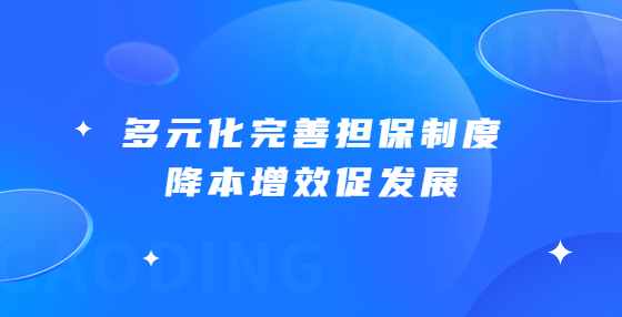 多元化完善擔(dān)保制度 降本增效促發(fā)展