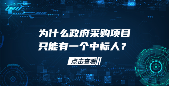 為什么政府采購(gòu)項(xiàng)目只能有一個(gè)中標(biāo)人？