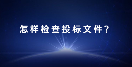 怎樣檢查投標(biāo)文件？