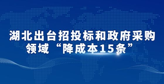 湖北出臺(tái)招投標(biāo)和政府采購(gòu)領(lǐng)域“降成本15條”