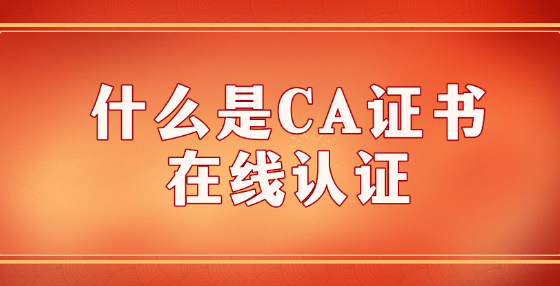 什么是CA證書(shū)在線認(rèn)證?