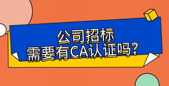 公司招標需要有CA認證嗎？