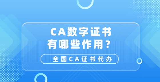 CA數(shù)字證書(shū)有哪些作用？