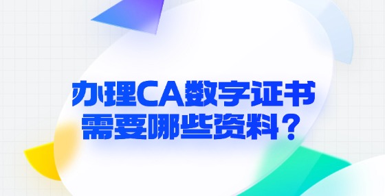 辦理CA數(shù)字證書需要哪些資料？