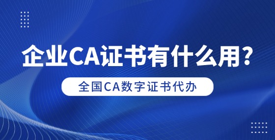 企業(yè)CA證書有什么用?