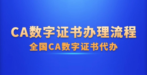 CA數(shù)字證書辦理流程