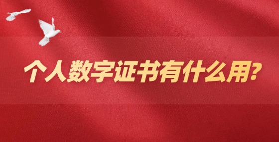 個(gè)人數(shù)字證書(shū)有什么用?